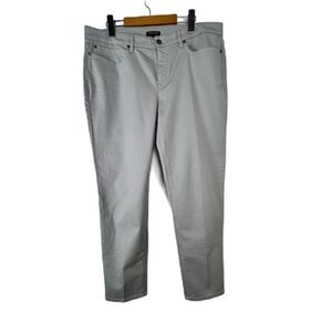 Eileen Fisher Organic Cotton Twill Pants Women’s size 16P Gray Neutral Spring
